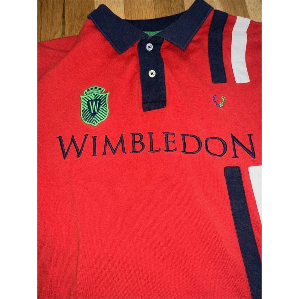 Vintage Allen‎ Solly Men's Rugby Polo shirt Wimbledon Size Large